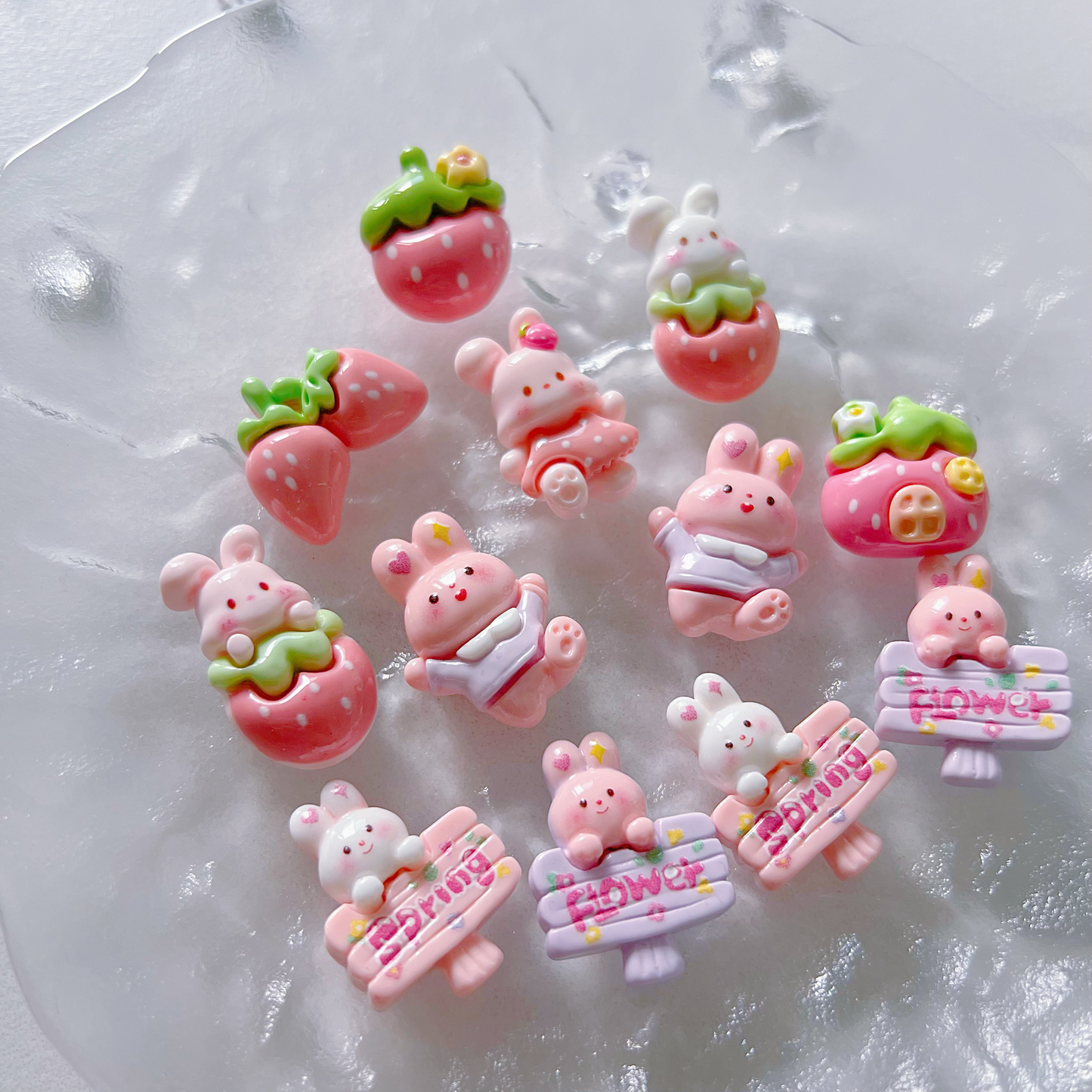 80 Kawaii Pink Resin Charms Set – Cute Decorative Embellishments for Crafts, DIY Phone Cases, Scrapbooking, Jewellery, and Nail Art