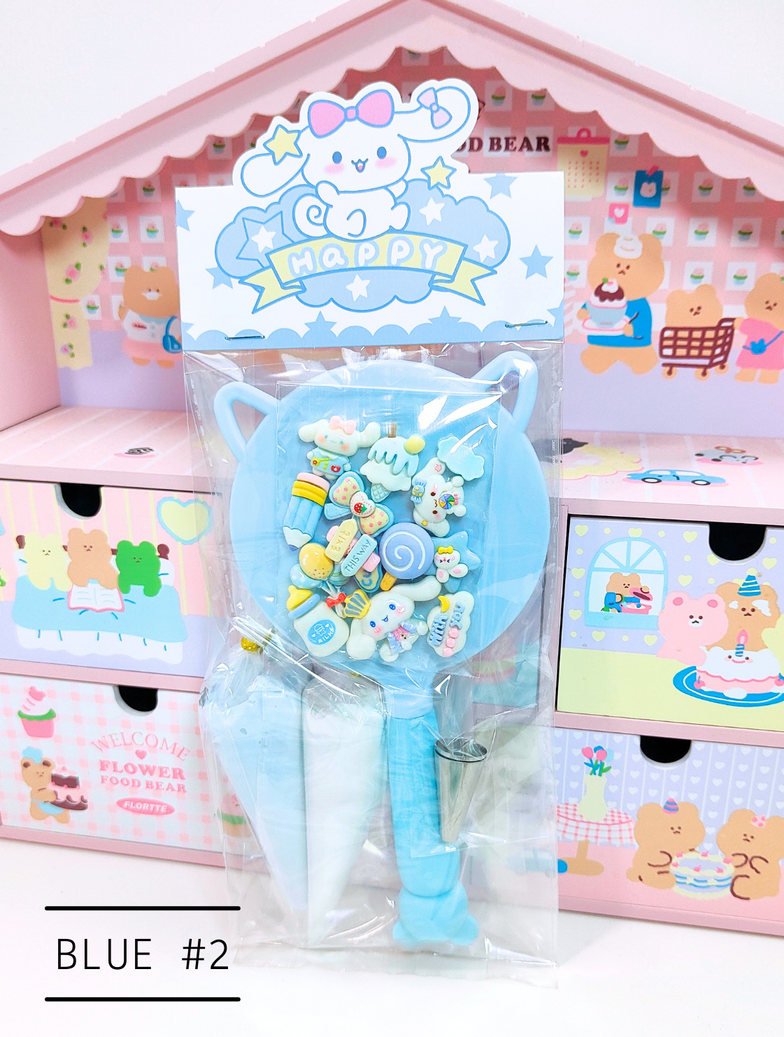 DIY Decoden Cream Kit for Handheld Mirrors – Customise in Yellow, Purple, Pink, or Blue
