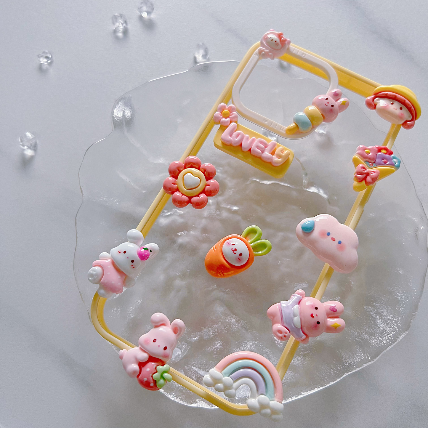 80 Kawaii Pink Resin Charms Set – Cute Decorative Embellishments for Crafts, DIY Phone Cases, Scrapbooking, Jewellery, and Nail Art