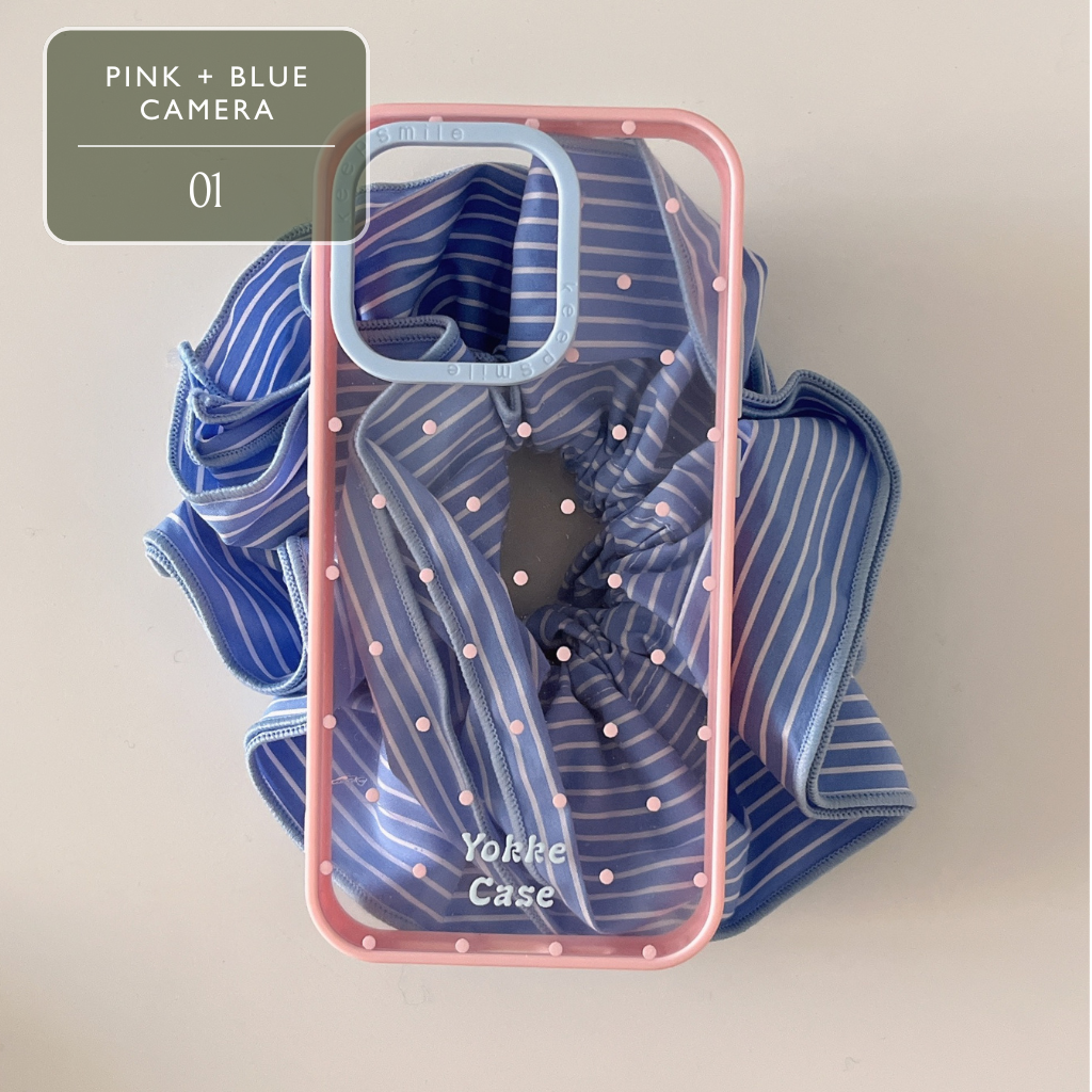 Set of Clear iPhone Case with Pastel Edges & Polka Dots – Soft TPU Cover, 4 Colours, Perfect for Decoden & DIY