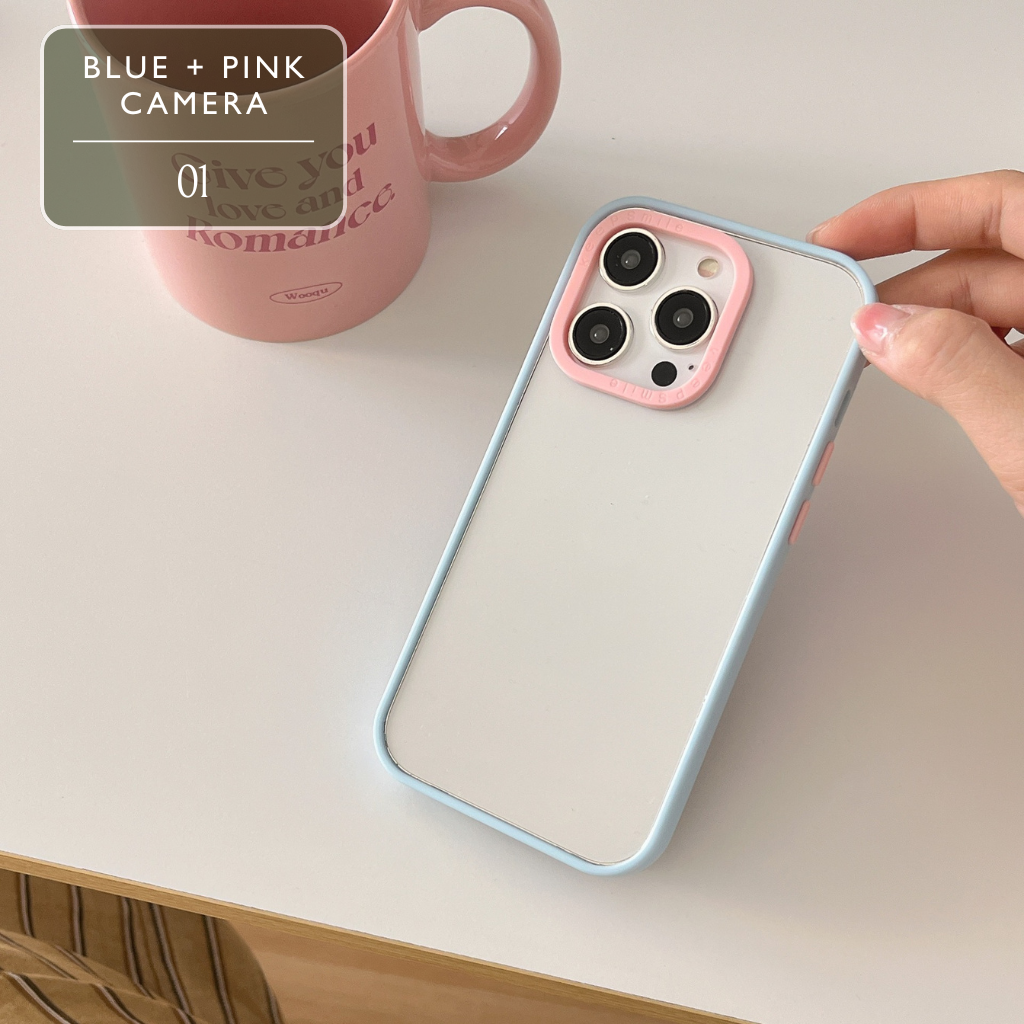 Set of Clear iPhone Case with Dual-Coloured Edges – Mix of 2 Colours, Perfect for Decoden & DIY, 4 Colour Options