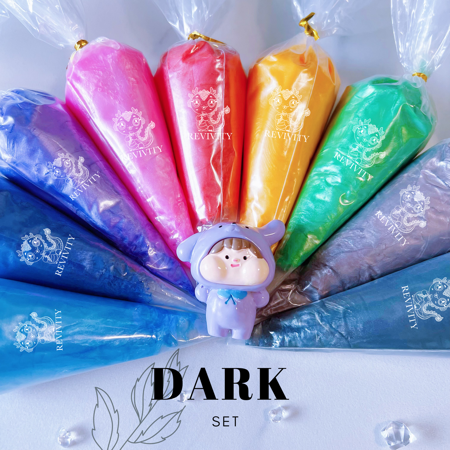Pearlescent Decoden Cream Set – 9 Shimmering Colours (Each Bag 100g) for DIY Crafts