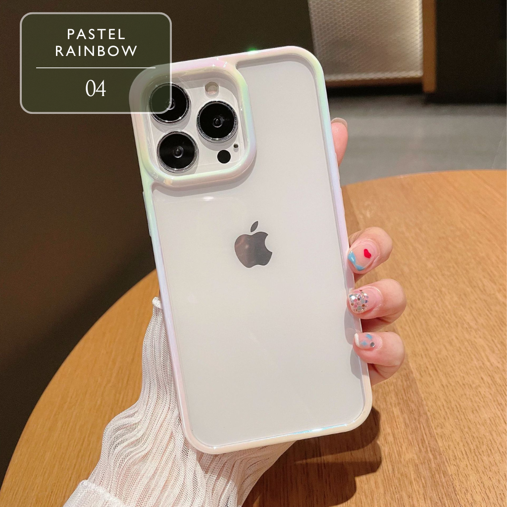 Set of Clear iPhone Case with Dual-Tone Coloured Edges – Perfect for Decoden Decoration, Stylish Protective Cover