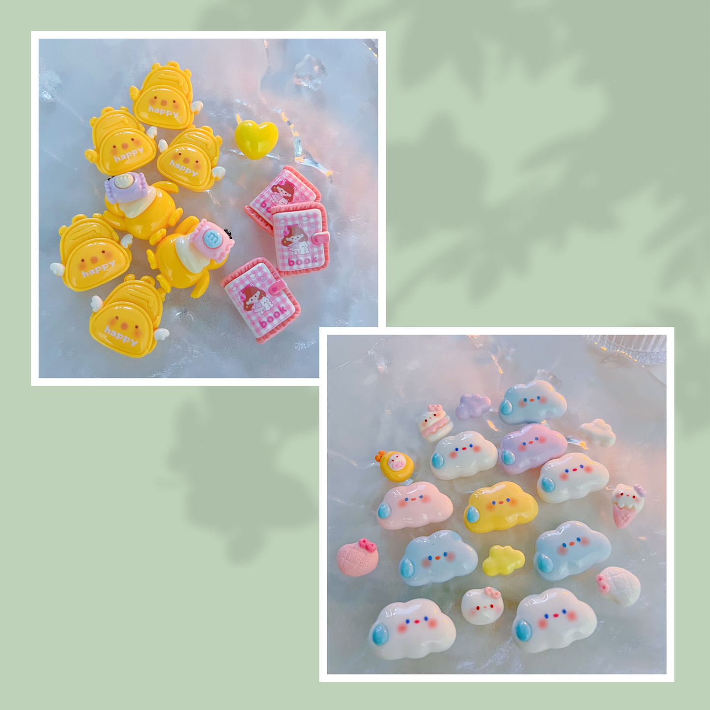 160 Assorted Kawaii Resin Charms for DIY Crafts – Cute Pastel Animal, Fruit & Sweet Designs