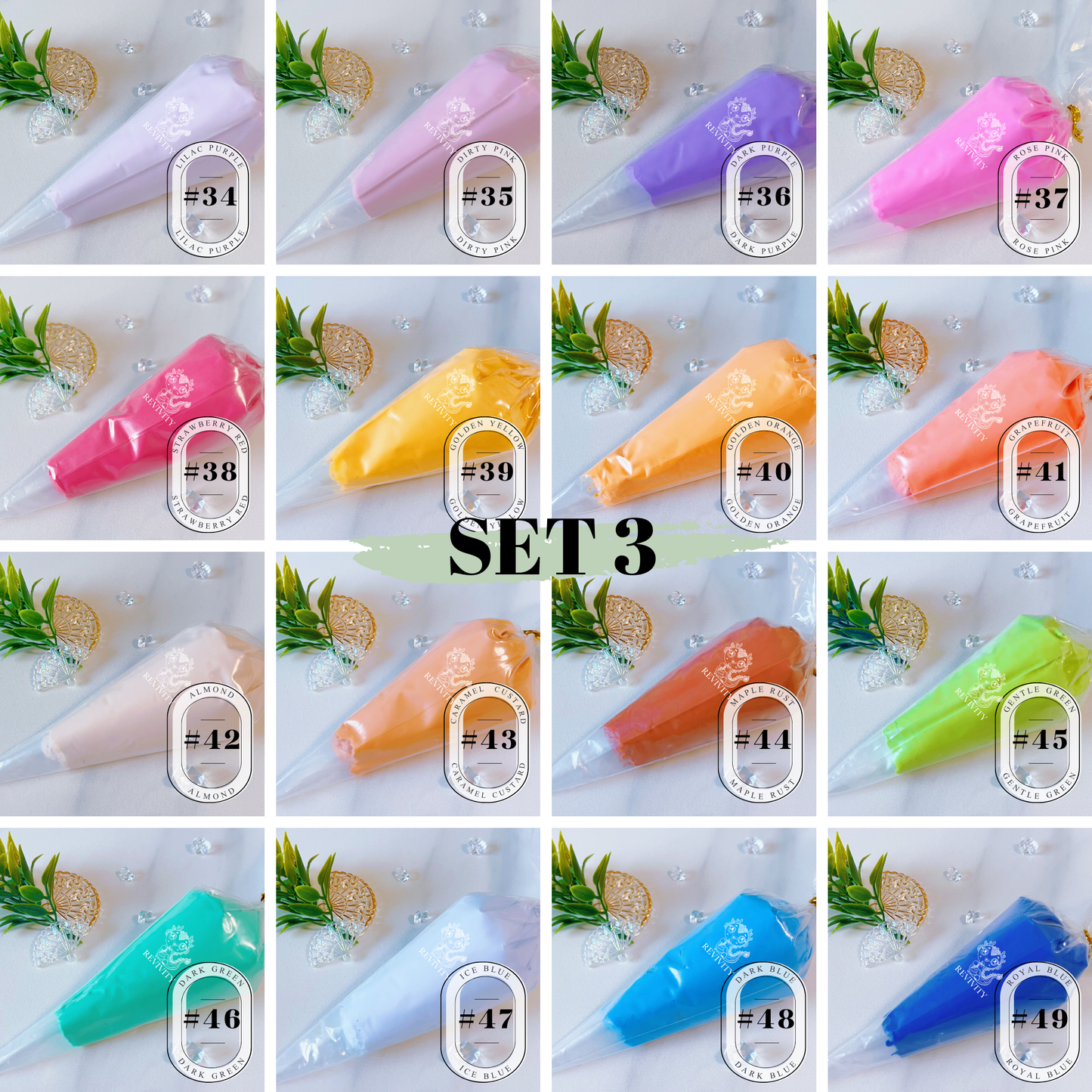 Decoden Cream Set – 16 or 17 Colours (100g Each) | 3 Set Options