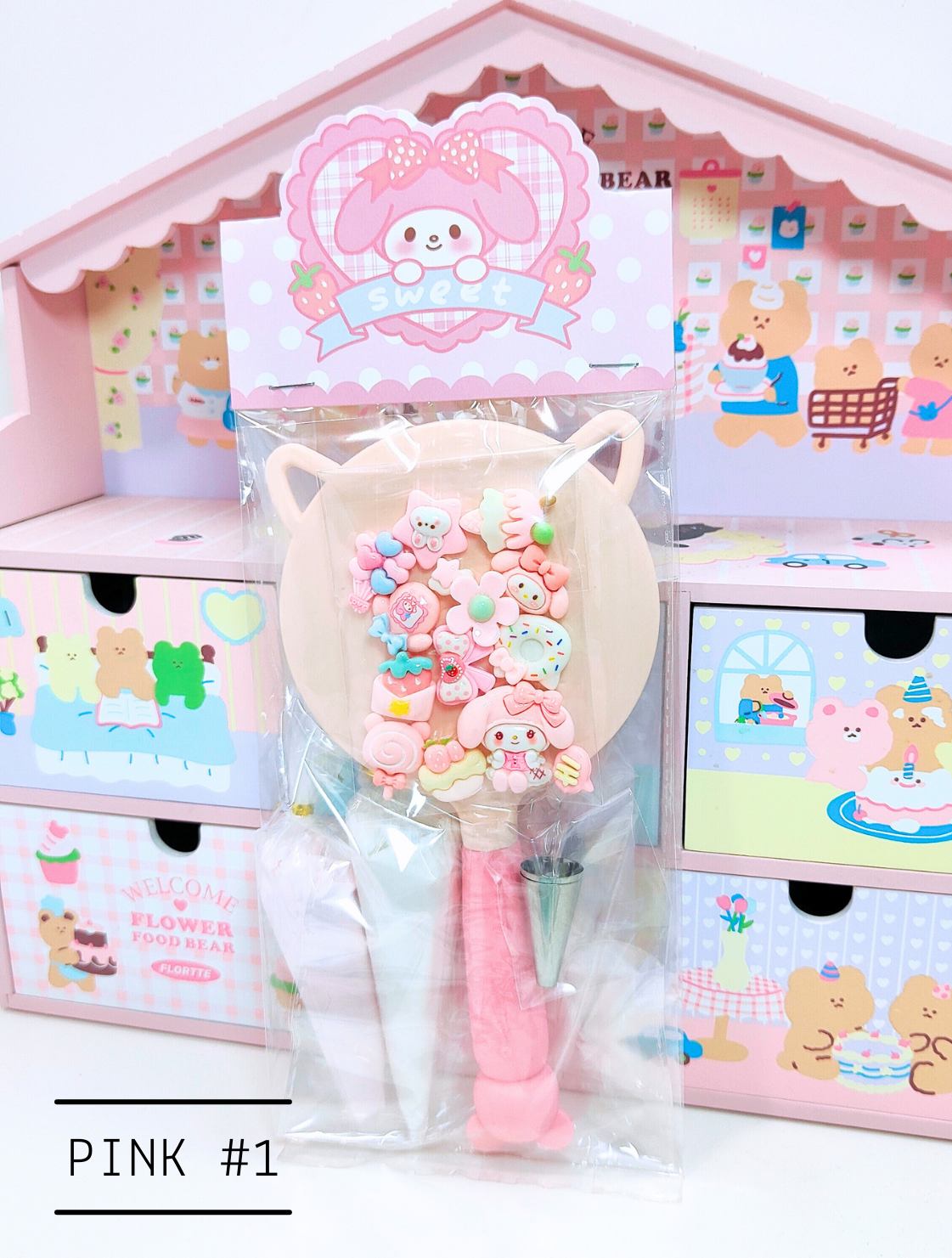 DIY Decoden Cream Kit for Handheld Mirrors – Customise in Yellow, Purple, Pink, or Blue