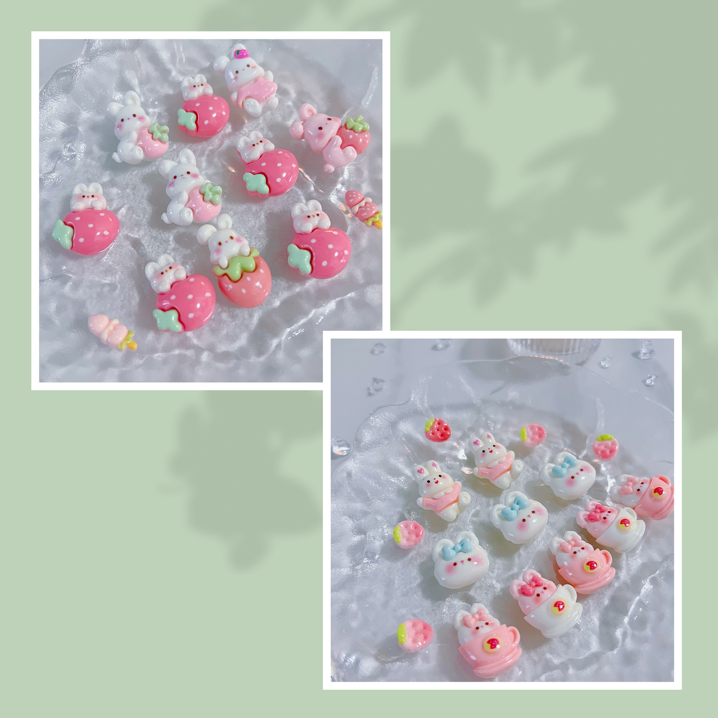 160 Assorted Kawaii Resin Charms for DIY Crafts – Cute Pastel Animal, Fruit & Sweet Designs