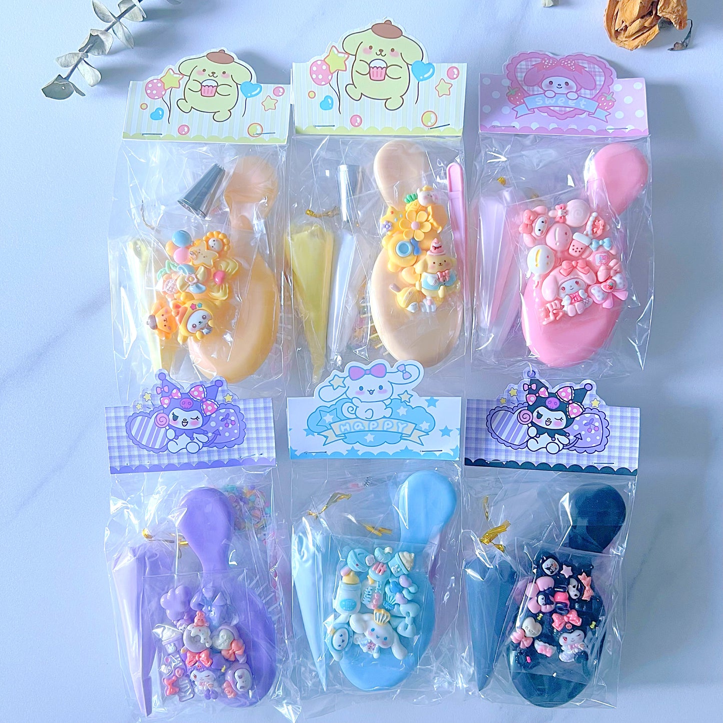 Kawaii DIY Air Cushion Brush Craft Kit – Kawaii-Themed Decoration Set in 6 Colour Options