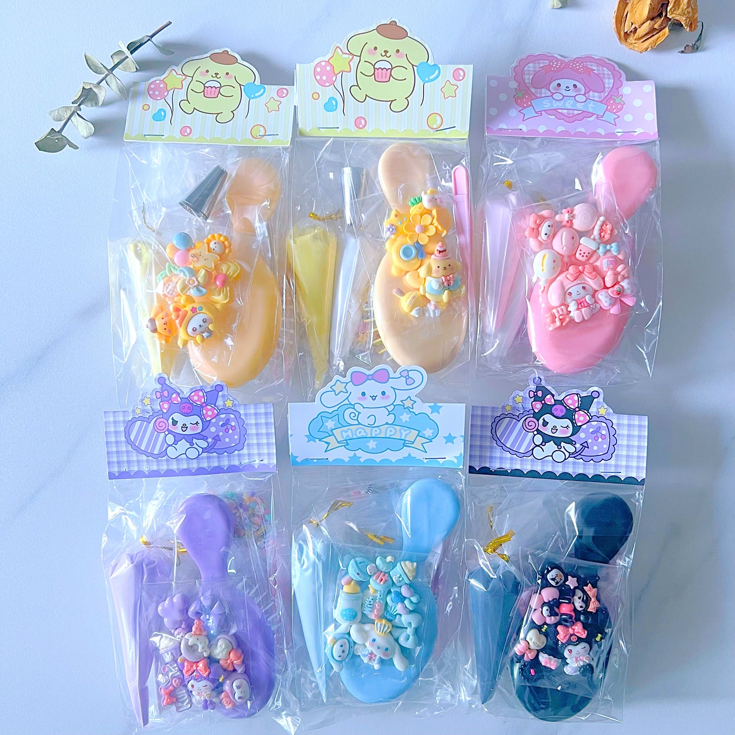 Kawaii DIY Air Cushion Brush Craft Kit – Kawaii-Themed Decoration Set in 6 Colour Options