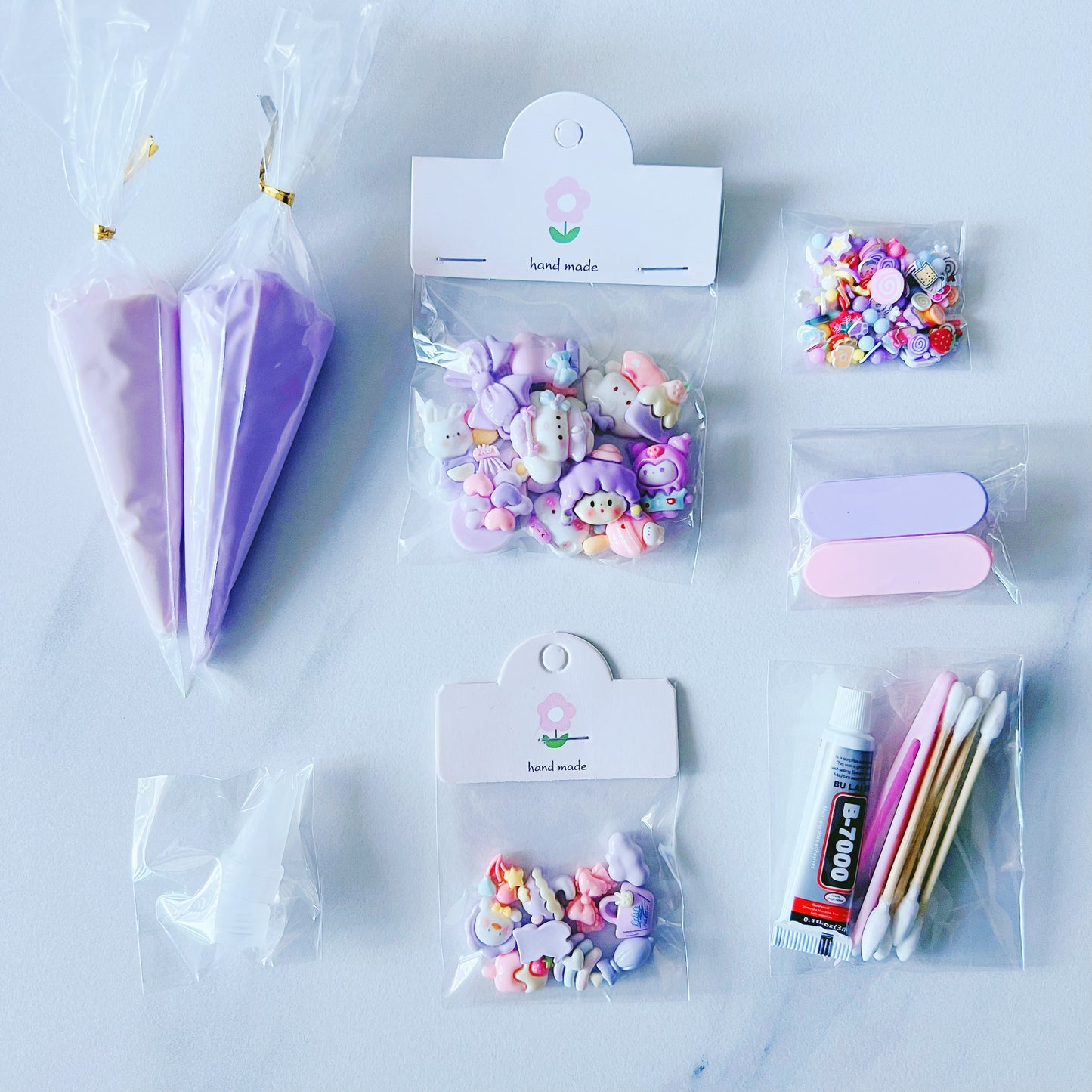 Customisable Decoden Cream DIY Kit – 9 Colour Themes – Includes Glue, Tools & Decorations