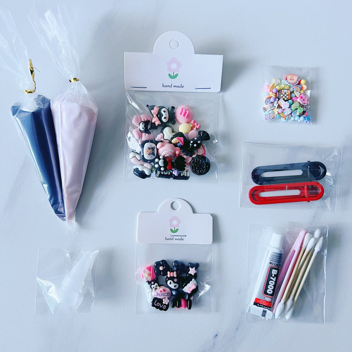 Customisable Decoden Cream DIY Kit – 9 Colour Themes – Includes Glue, Tools & Decorations