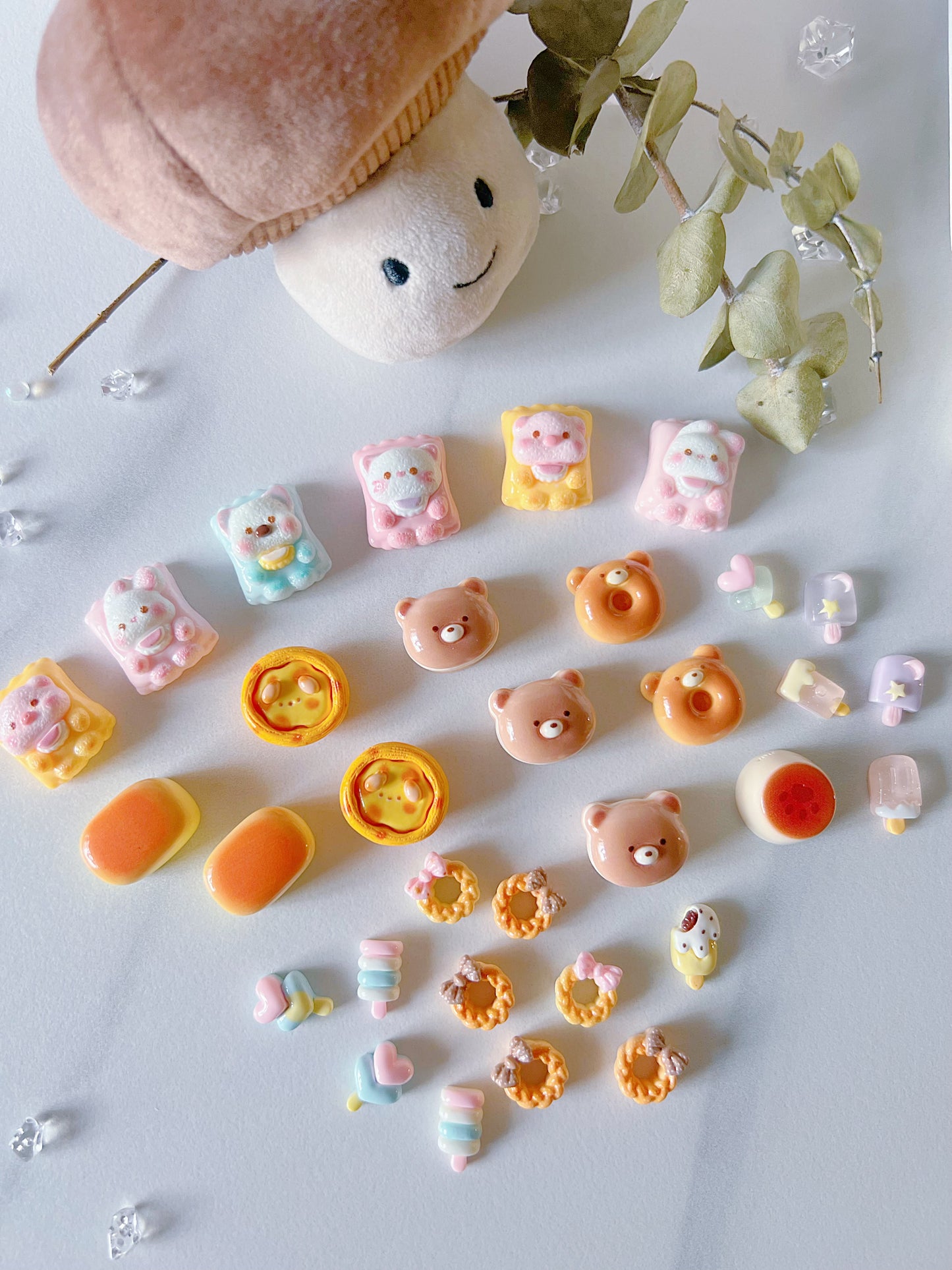 200 Pieces Pastel Bakery & Kitchen Cabochon Set with Organising Box – Kawaii Resin Charms for Decoden and DIY Crafts