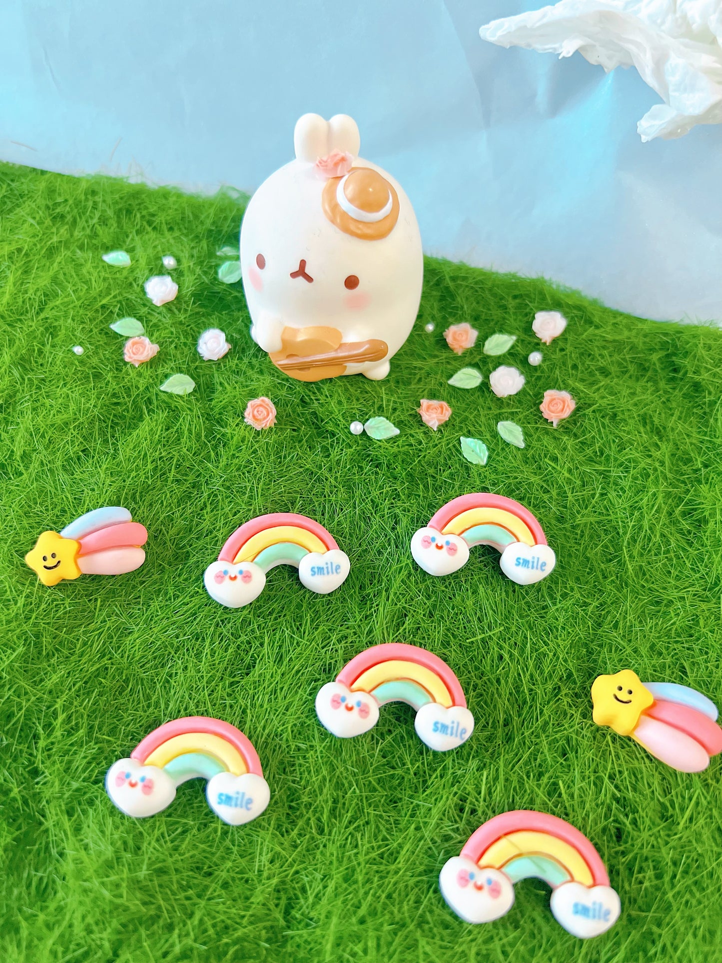 85 Pieces Matte Pastel Charm Set with Organising Box – Kawaii Resin Cabochons for Decoden & Crafts