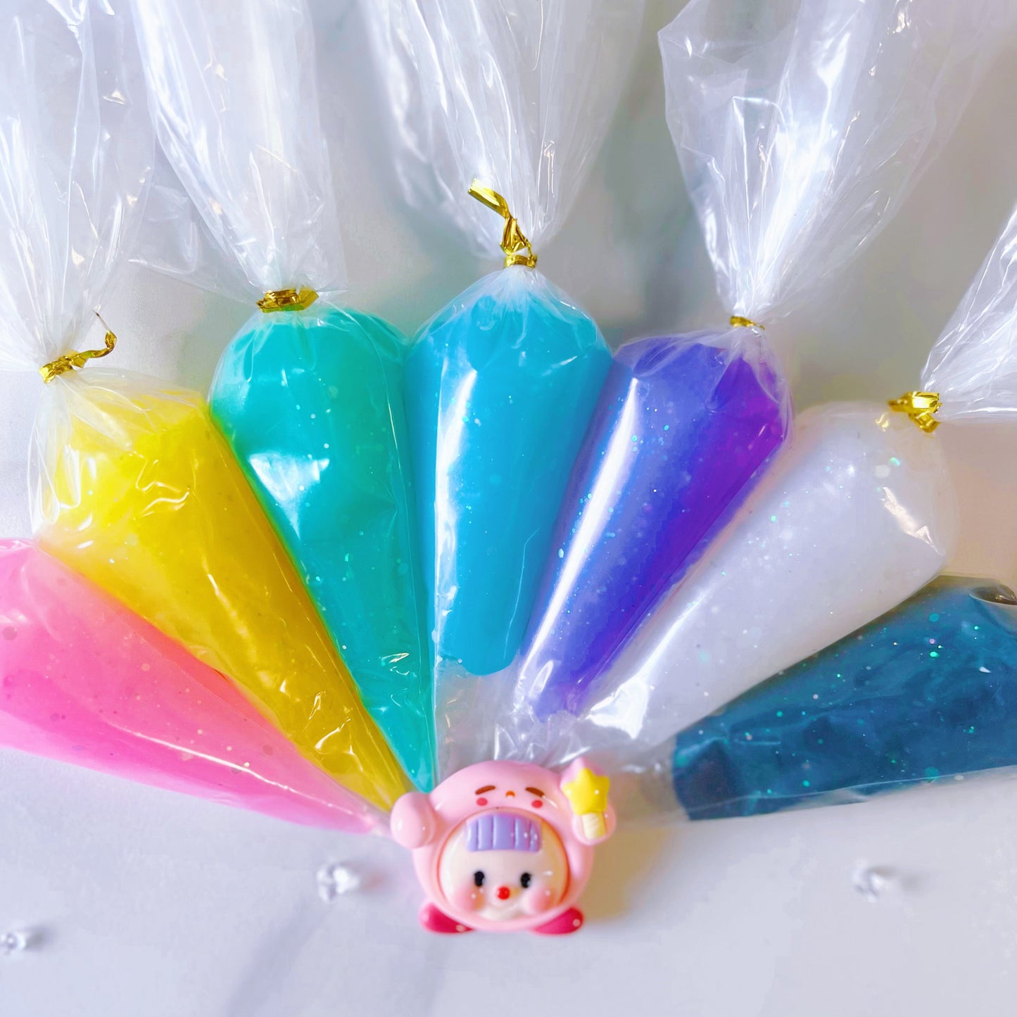 Glittery Jelly Decoden Cream Set (7 Colours, 100g each) – Kawaii Whipped Texture for DIY Crafts & Phone Cases