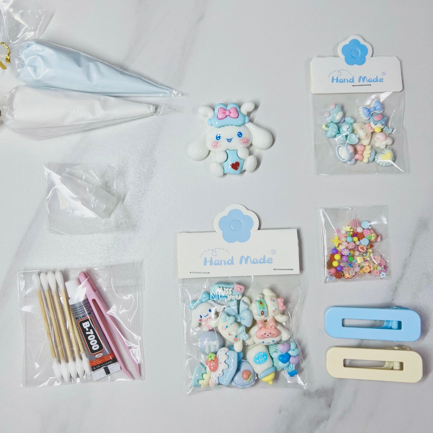Customisable Decoden Cream DIY Kit – 9 Colour Themes – Includes Glue, Tools & Decorations