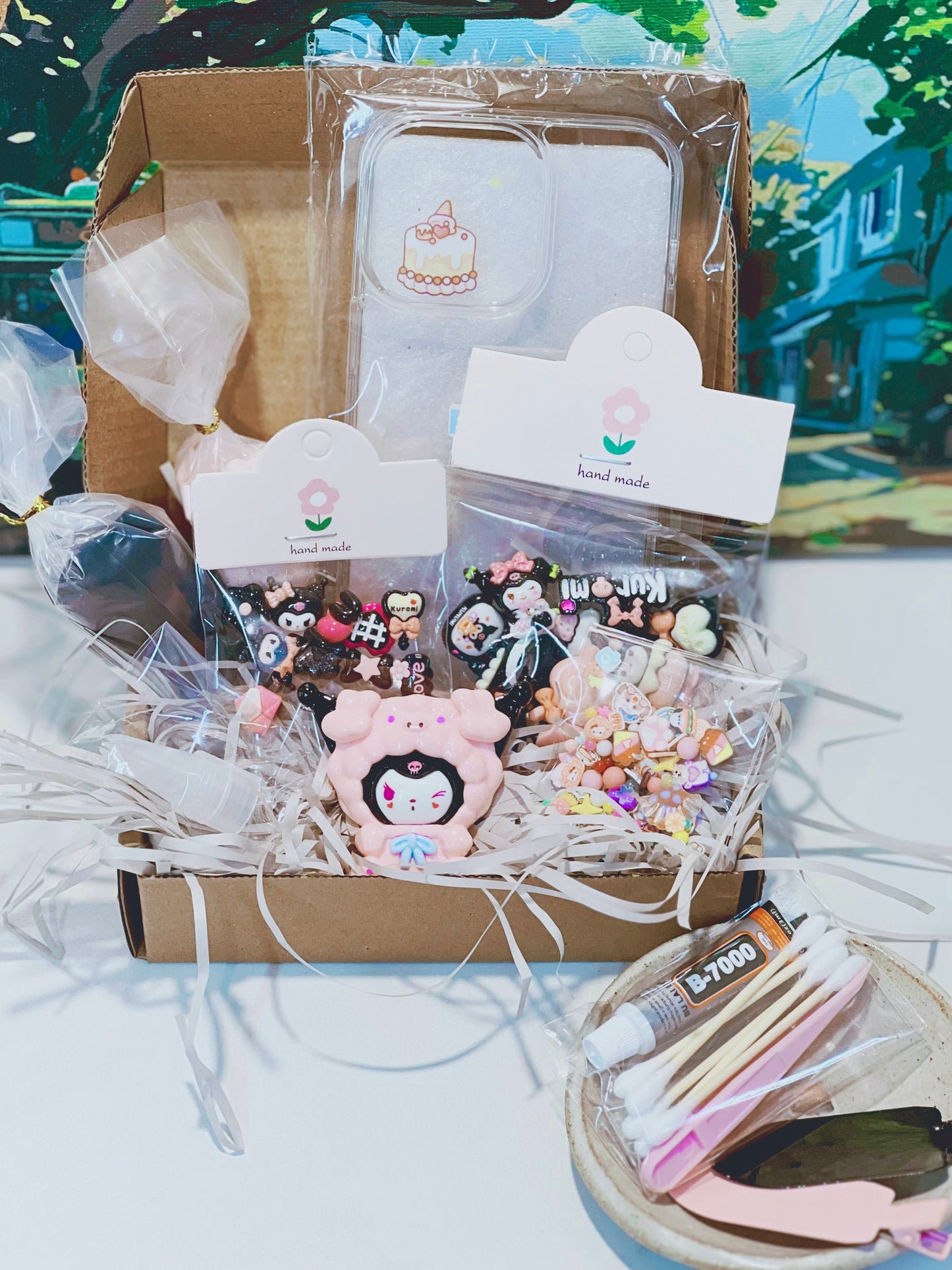 Customisable Decoden Cream DIY Kit – 9 Colour Themes – Includes Glue, Tools & Decorations