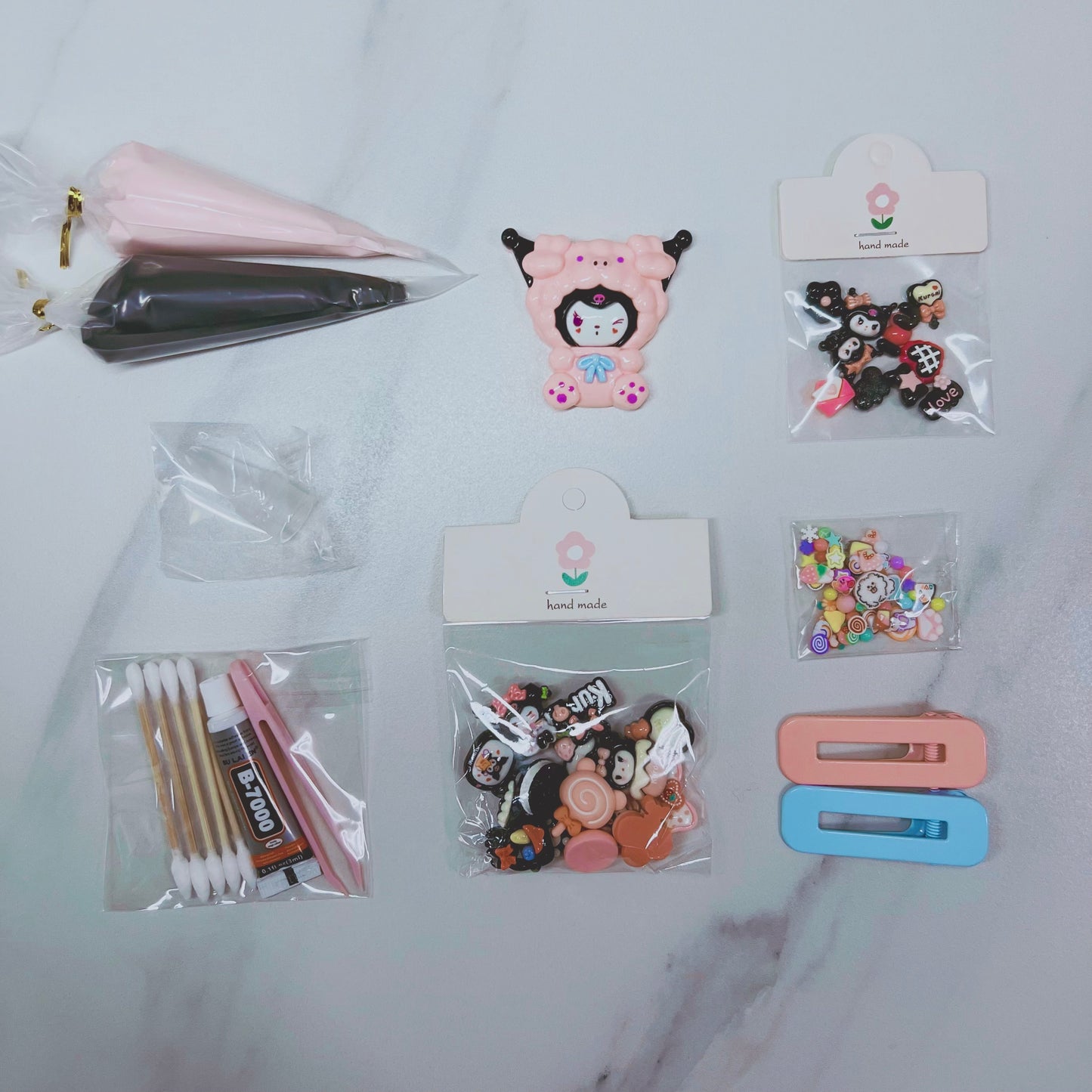 Customisable Decoden Cream DIY Kit – 9 Colour Themes – Includes Glue, Tools & Decorations