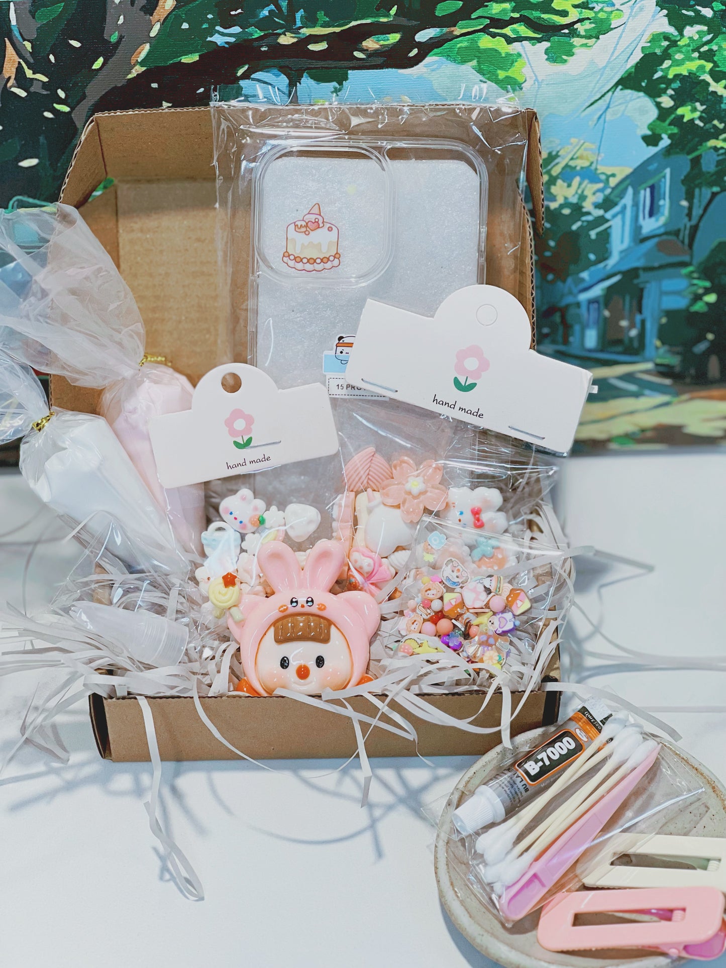 Customisable Decoden Cream DIY Kit – 9 Colour Themes – Includes Glue, Tools & Decorations