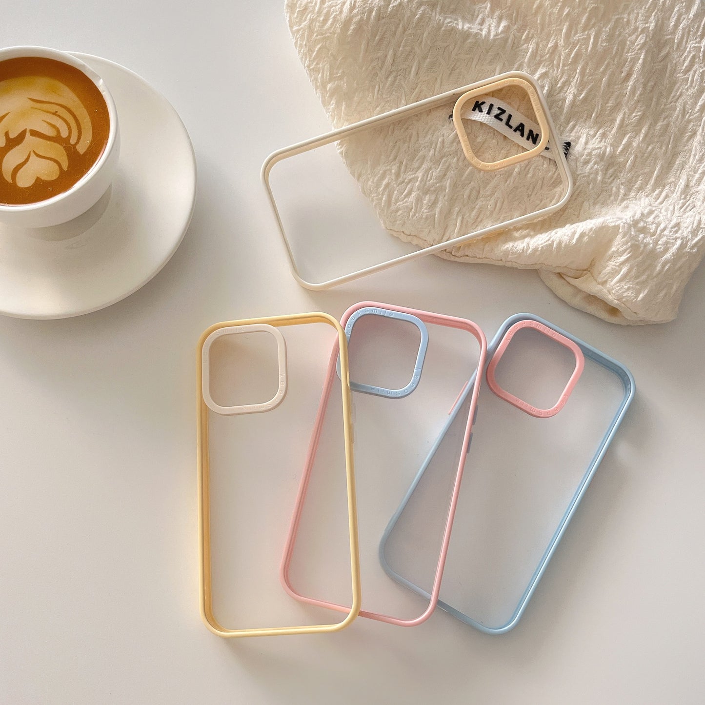 Set of Clear iPhone Case with Dual-Coloured Edges – Mix of 2 Colours, Perfect for Decoden & DIY, 4 Colour Options