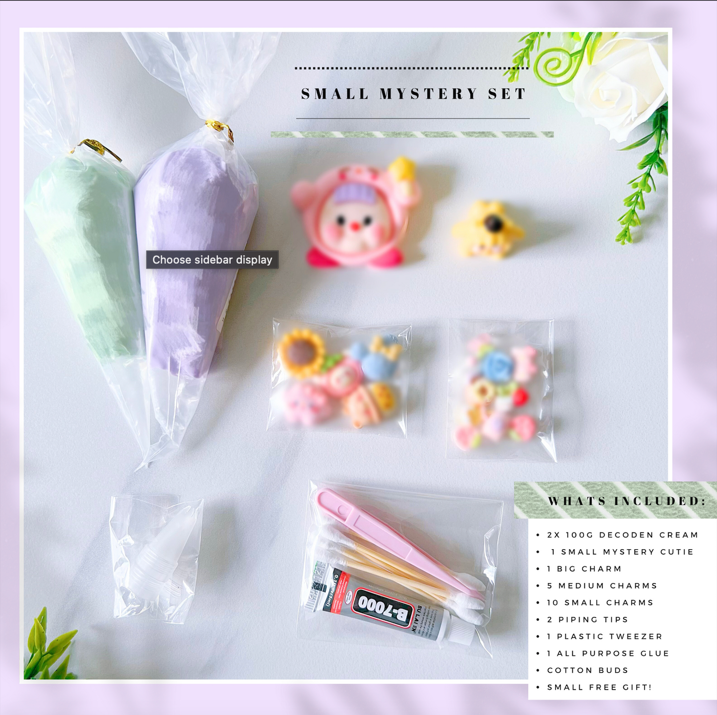 Mystery Decoden Kit with Figurine – DIY Kawaii Craft Set | Decoden Cream Glue, Cute Cabochons & Tools | 3 Size Options | Surprise Gift Box