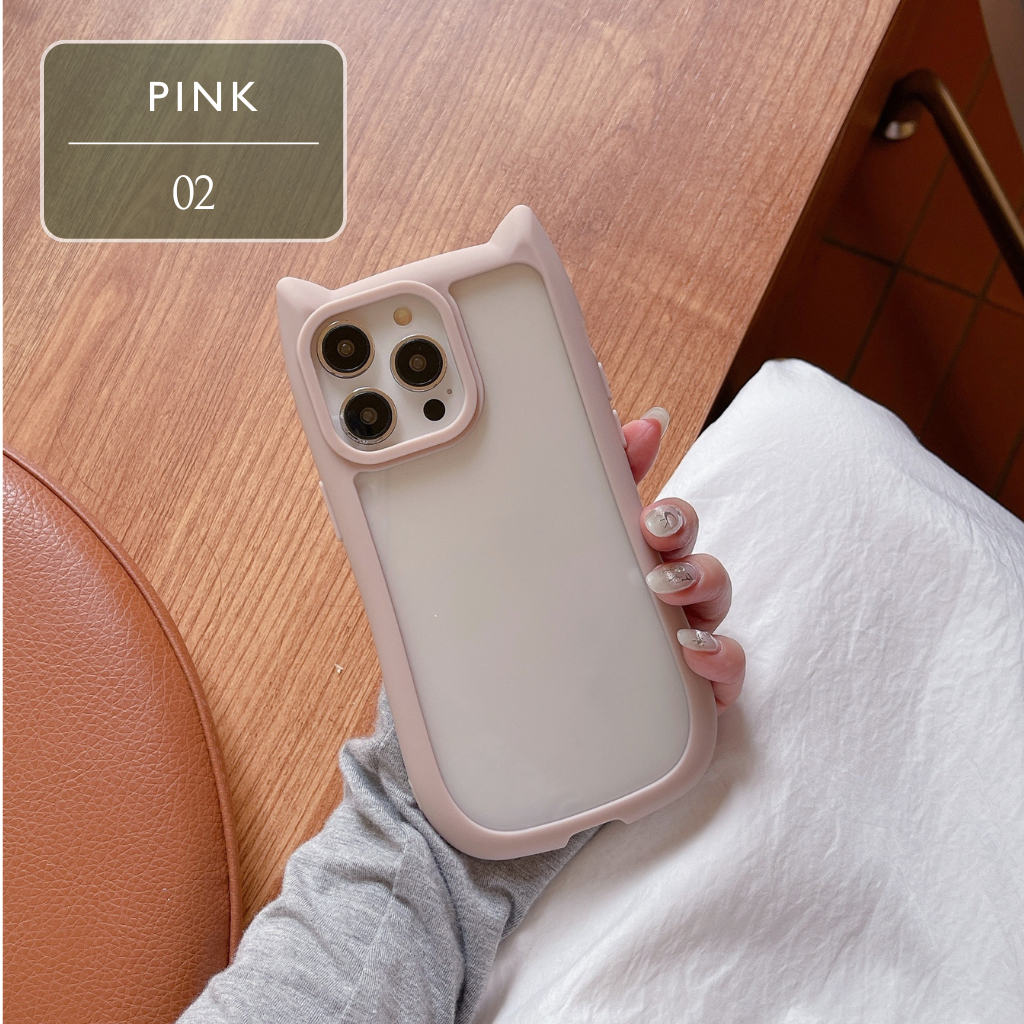 Set of Clear iPhone Case with Cat Ears & Coloured Edges – Cute Protective Cover, 4 Colour Options, Perfect for Decoden & DIY