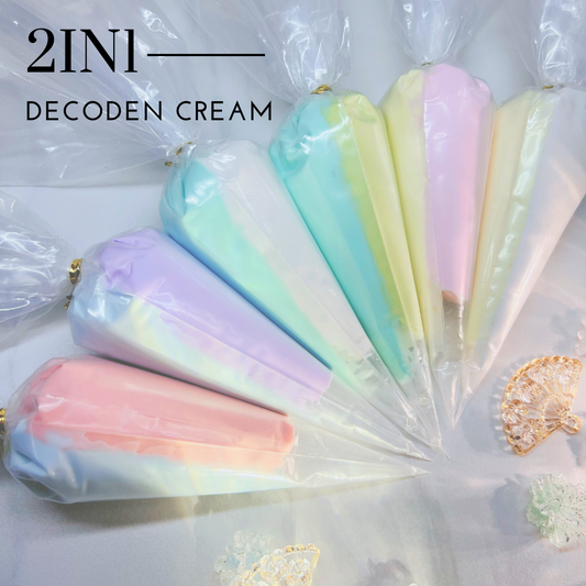 2-in-1 Decoden Cream Set – 6 Dual-Colour Piping Bags (100g Each) for DIY Crafts & Phone Case Decoration