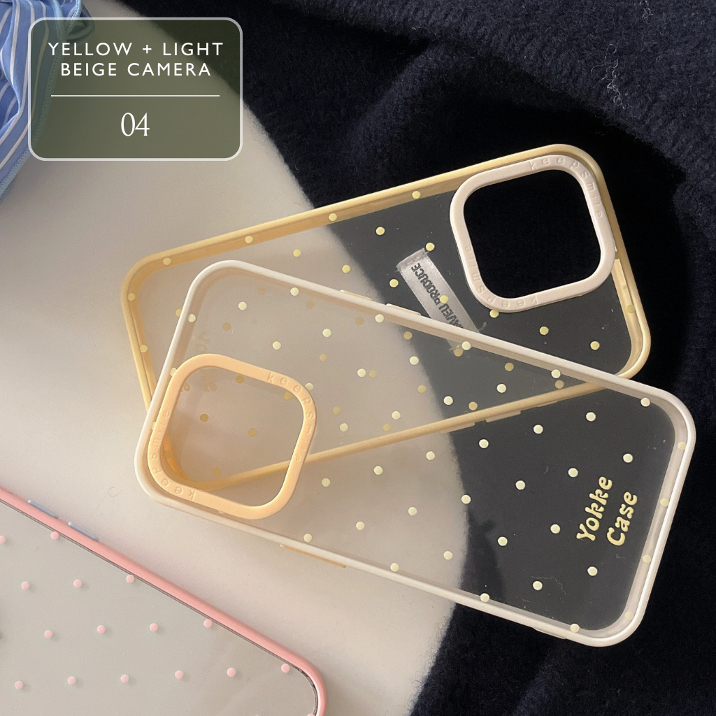 Set of Clear iPhone Case with Pastel Edges & Polka Dots – Soft TPU Cover, 4 Colours, Perfect for Decoden & DIY