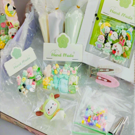 DIY Green Themed Decoden Photo Frame Kit – 6-Inch Frame Craft Set for Kids & Adults | Festive Group Activity | Unique Xmas Gift