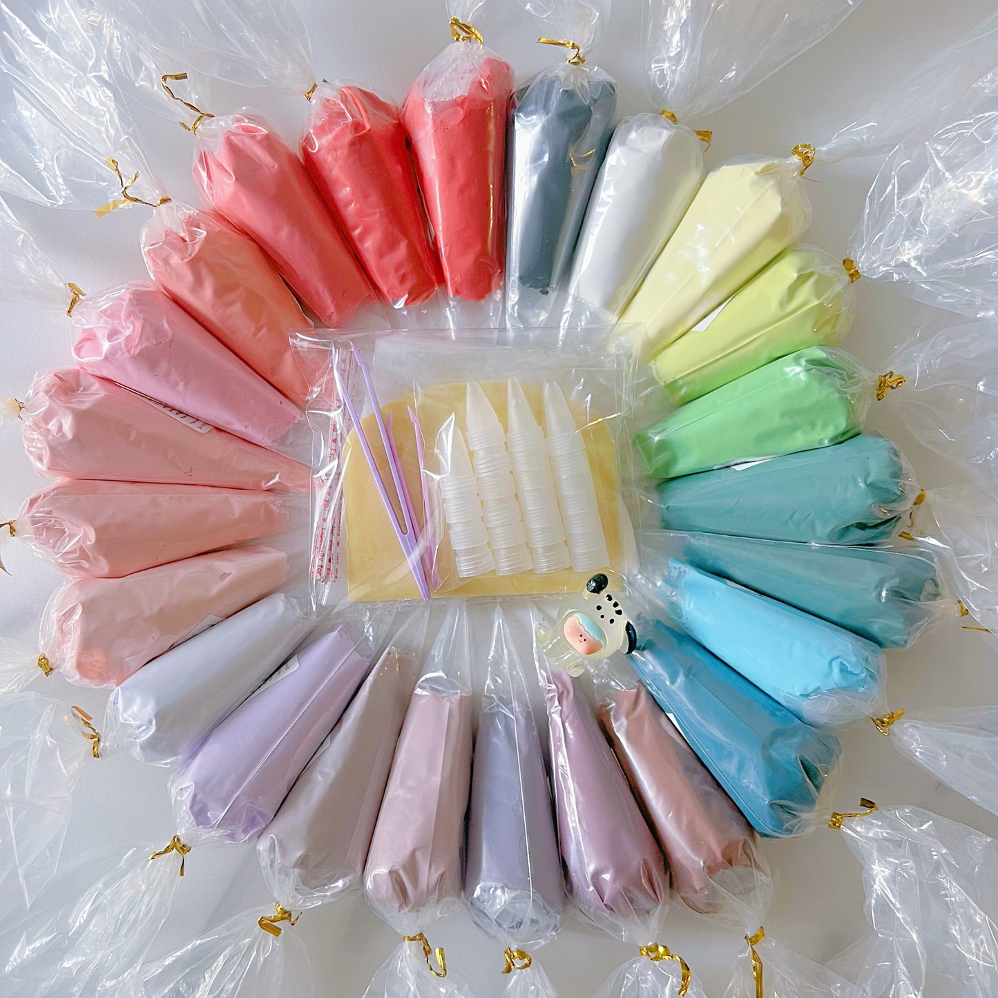 Decoden Cream Set of 24 Colours with Free Goodie Bag | Decoden Kit for DIY Craft, Phone Case Decorating & more | Includes FREE Goodie Bag