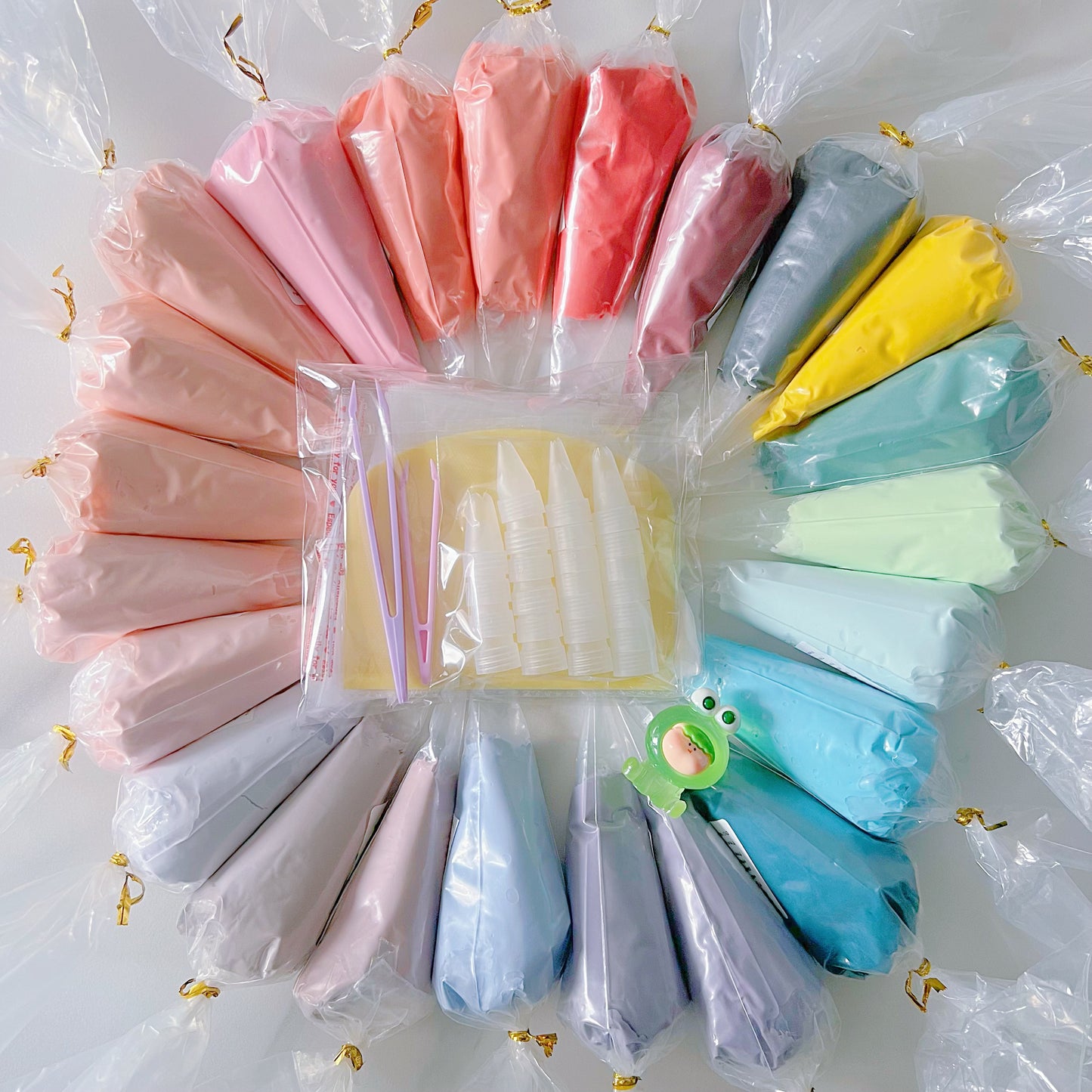 Decoden Cream Set of 24 Colours with Free Goodie Bag | Decoden Kit for DIY Craft, Phone Case Decorating & more | Includes FREE Goodie Bag