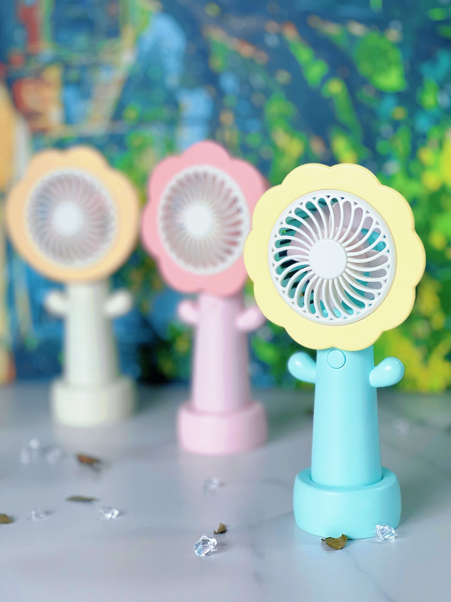 DIY Decoden Flower Fan Kit – Kawaii Handheld Fan Set with Decoden Cream, Charms & Glue – Cute Summer Craft Gift